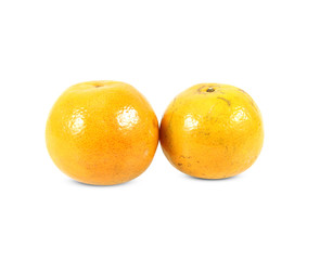 Fresh orange fruit isolated on white background with clipping path