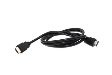 HDMI cable on white background with clipping path.