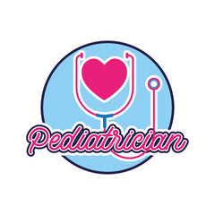 pediatrician logo for doctor or clinic, vector illustration