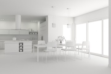 Interior design modern kitchen model