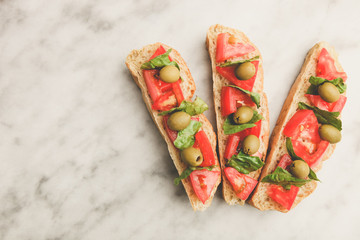 Traditional Italian bruschetta