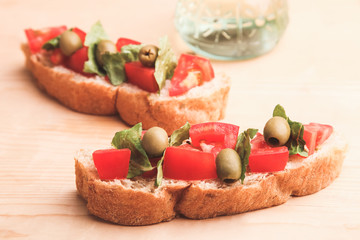 Traditional Italian bruschetta