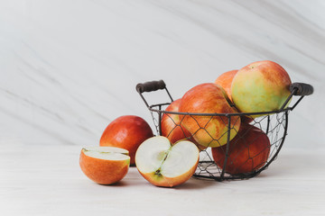 Red apples in a basket