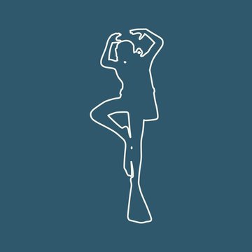 Silhouette of diver. Outline web icon of diver. The concept of sport diving.