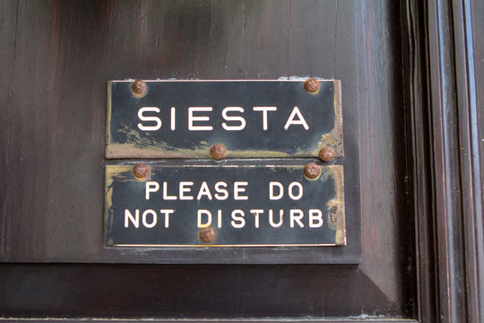 Siesta Sign On The Door