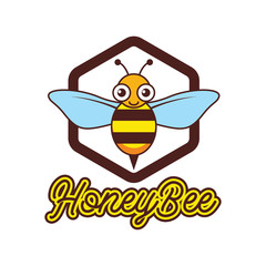 bumble bee / honey bee logo, vector illustration