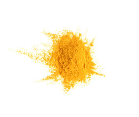 turmeric powder on white background