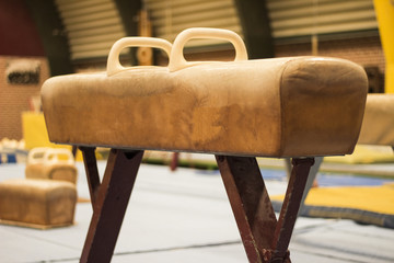 Gymnastic equipment in a gymnastic center 