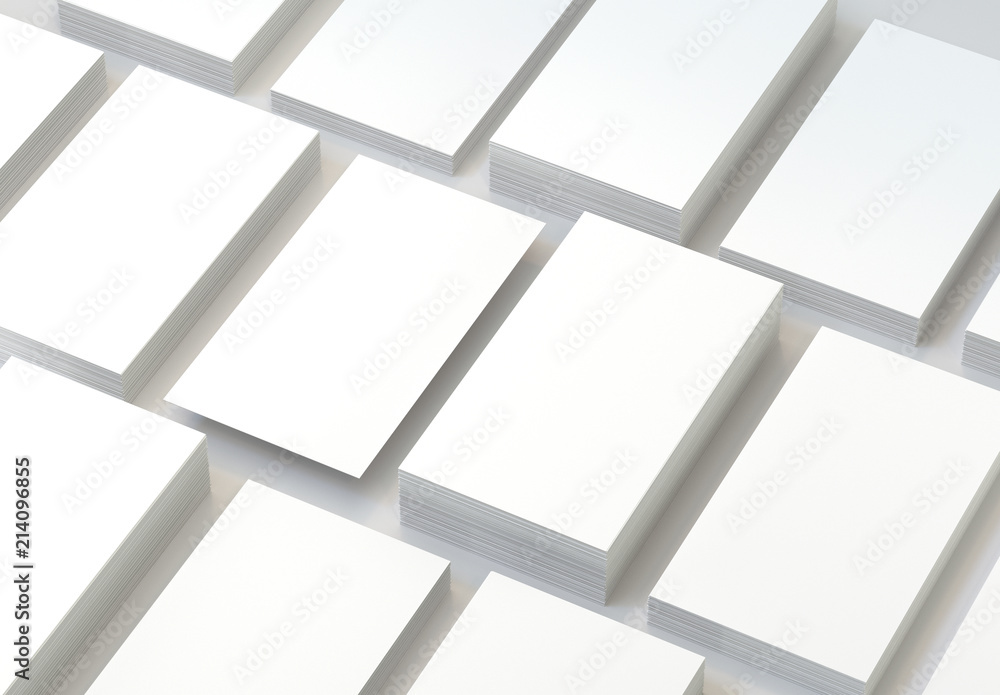 Poster blank business cards on gray background. mock-up for branding identity. 3d rendering.