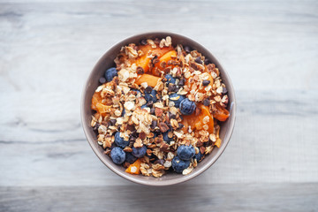 Muesli et fruits