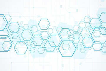 Abstract hexagon background , Technology polygonal concept
