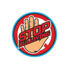 stop bullying, no bullying logo, vector illustration