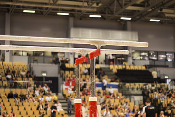 Gymnastic equipment in a gymnastic center 