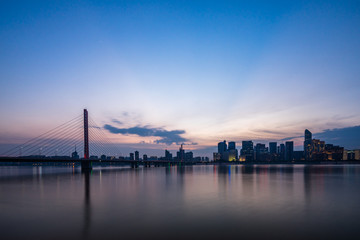 panoramic city skyline in hangzhou china