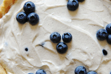 Cheesecake with berries close-up texture background