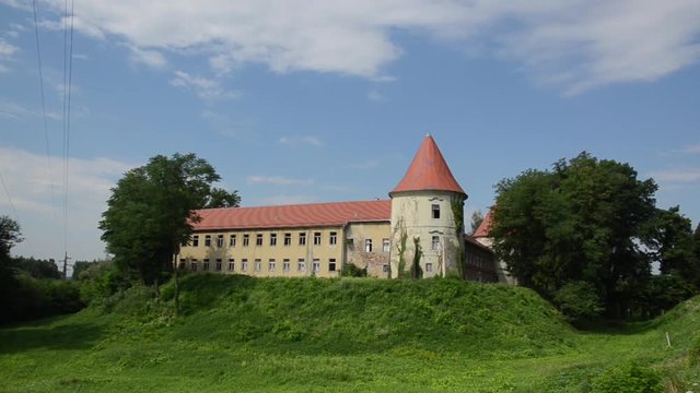 Old castle in Croatia. Dvorac Kerestinec. Medieval building. Cultural heritage.