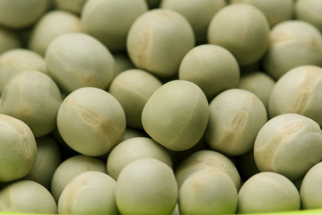 Green peas on white background 