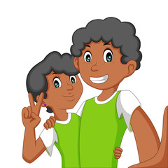 couple selfie cartoon