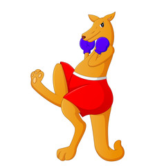 kangaroo cute cartoon is boxing