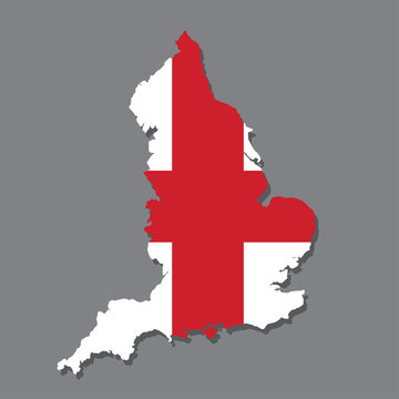 England flag and map on the grey background. Stock Vector | Adobe Stock