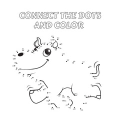 Numbers game, an educational connect the dots game for children, Happy Hippo