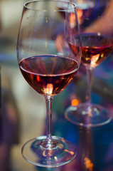 glass of wine restaurant interior serving dinner