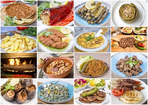Traditional Turkish foods collage