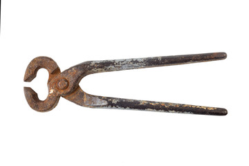 old vintage pilers isolated on white background