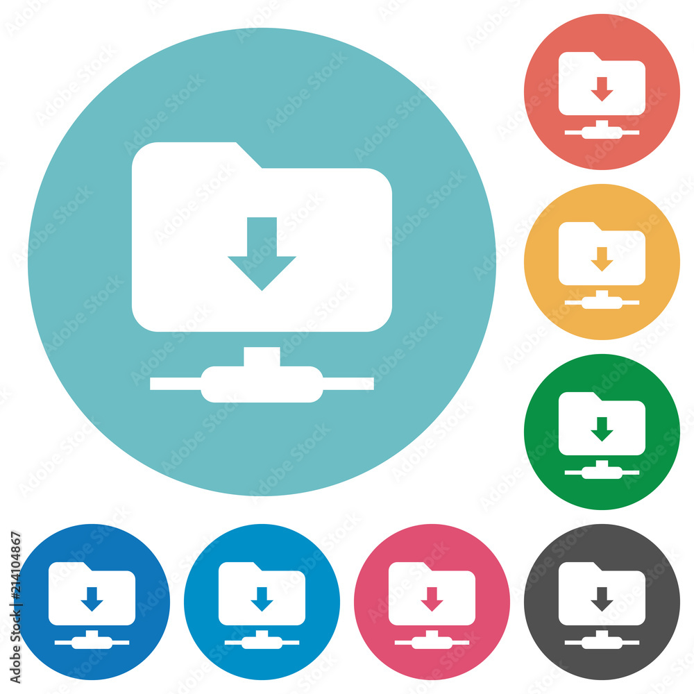 Poster ftp navigate down flat round icons