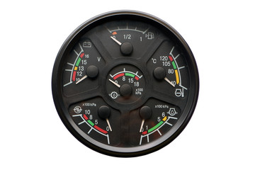instrument cluster of the tractor on isolated white background