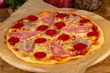 Delicious meat pizza