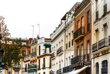 Fototapeta na wymiar Street view of downtown in Sevilla city, Spain