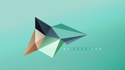 Abstract background - geometric origami style shape composition, triangular low poly design concept. Colorful trendy minimalistic illustration