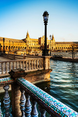 Fototapeta premium The Spain Square is a plaza in the Parque de Maria Luisa in Seville