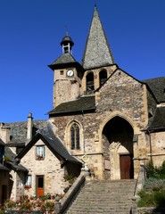 Fototapeta na wymiar Church of the old village Estaing, Aveyron, France