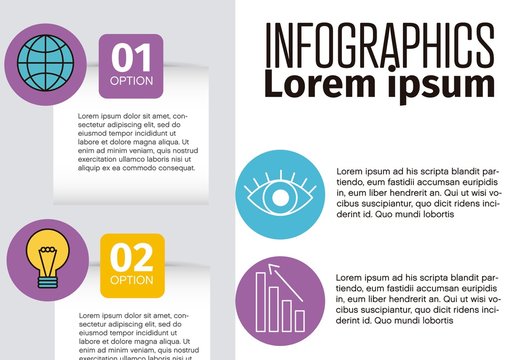 Purple Yellow Blue Modern Flat Business Infographic Template