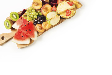 Summer fruits on isolated background