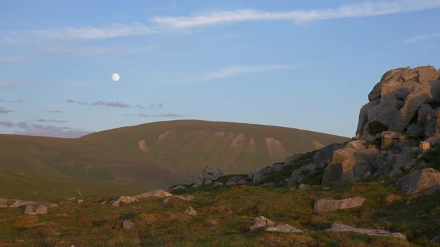 Ireland, full moon over dingle peninsula