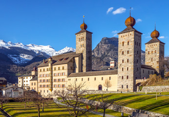 Schloss Brig Wallis Schweiz - obrazy, fototapety, plakaty