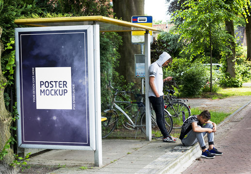 Bus Stop Kiosk Advertisement Mockup