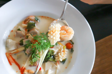 seafood soup or thai soup or spicy soup