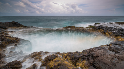 Ocean blowhole splash