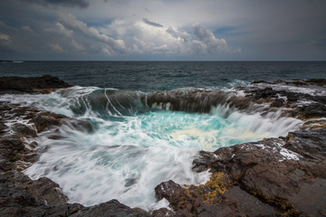 Ocean blowhole splash