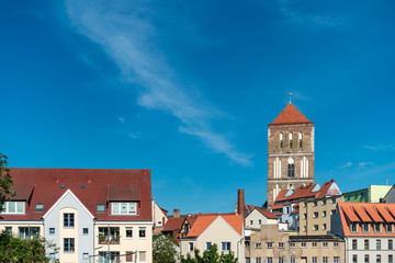 Fototapeta na wymiar Blick auf die Östliche Altstadt von Rostock.