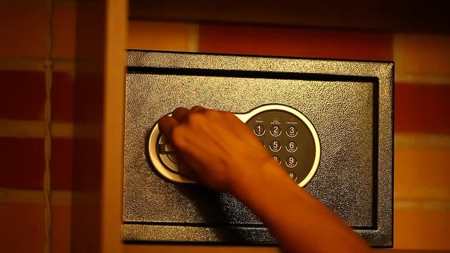opening of a safe in the hotel room