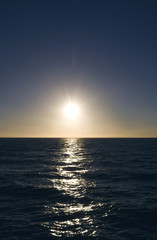 Laesoe / Denmark: View from the head of the harbor mole in Vesteroe Havn over the Baltic Sea
