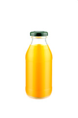 Bottle of Fresh Orange Juice Isolated on White Background