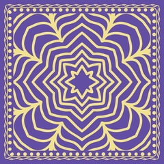 Design print for kerchief. The pattern of the mandala. Vector illustration.