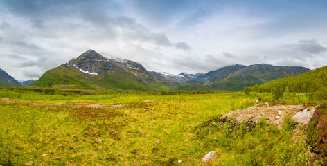Fototapeta na wymiar Beautiful panorama of mountain in Lofoten islands in Norway