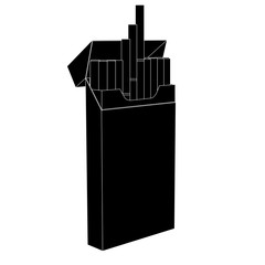 Pack of cigarettes. Black outline drawing
